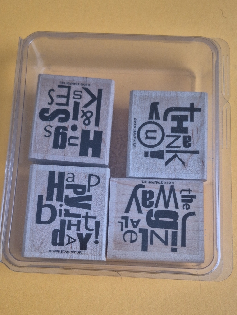 Stampin' Up! Wooden Word Stamp Set - Black on Natural Wood